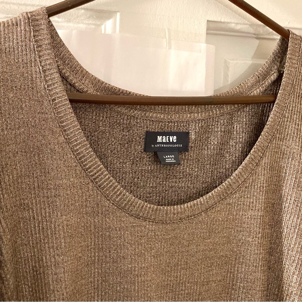 Maeve Anthropologie Metallic Cinnamon Top size Large, NWOT - zero flaws. - Picture 4 of 8